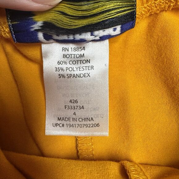 Counting Daisies Solid Flare Leggings Girl's Size 4 Mustard Yellow - Picture 2 of 5
